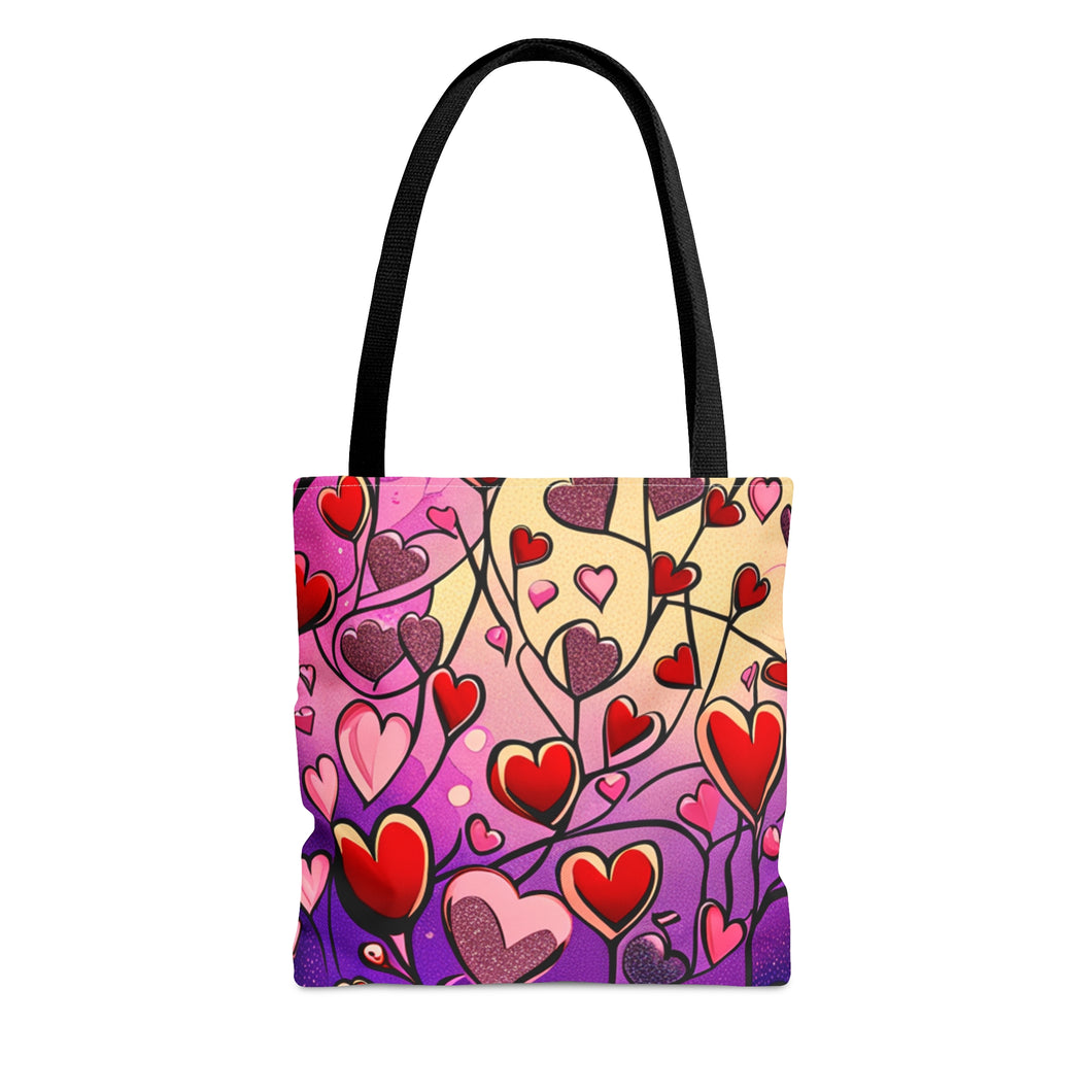 Heart Pallets the Pink Heart Series #18 Tote Bag AI Artwork 100% Polyester