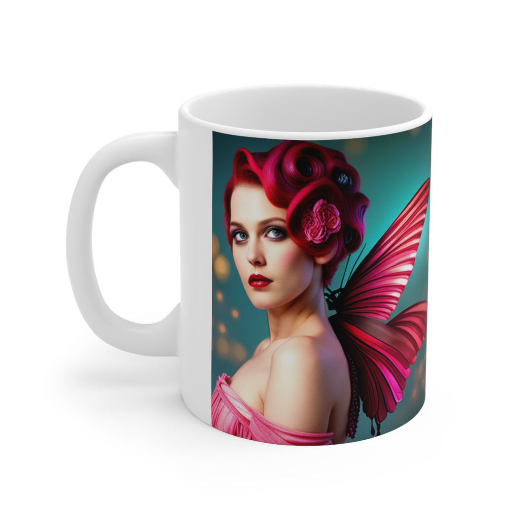 January Birth Month Colors Fairies & Butterflies #4 Mug 11oz mug AI-Generated Artwork