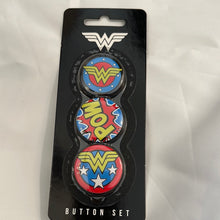 Load image into Gallery viewer, Bioworld 2017 Wonder Woman 3 pcs Super Hero Avenger 3 pc Set Button Pinback
