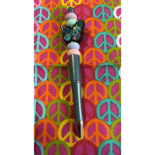 Load image into Gallery viewer, Blue green butterfly beaded custom Handmade Beaded Pen
