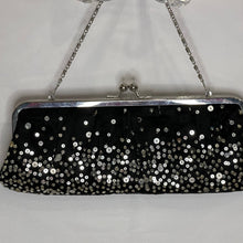 Load image into Gallery viewer, Kate Landry Black Sequin Evening Snap Closure Purse Handbag (Pre-owned)
