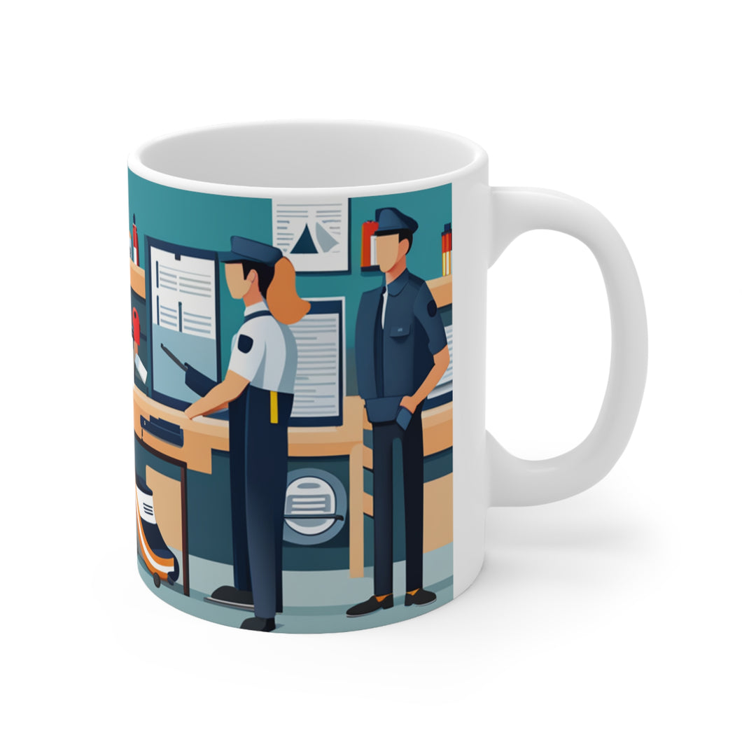 Professional Worker Police Officer #2 Ceramic 11oz Mug AI-Generated Artwork