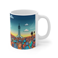 Load image into Gallery viewer, Beach Vibes Retro Concert #9 Ceramic 11oz Mug AI Artwork
