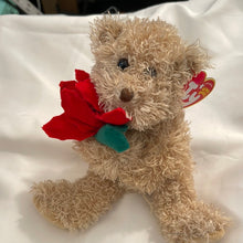 Load image into Gallery viewer, Ty Beanie Baby 2005 Holiday Teddy Poinsettia Curly Bear
