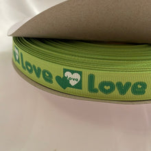 Load image into Gallery viewer, Hippie Love Lime Green 5/8&quot; Ribbon 3 yards
