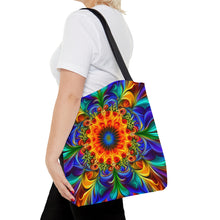 Load image into Gallery viewer, Power Tye Dye Swirls and Ripples Tote Bag AI Artwork 100% Polyester #12
