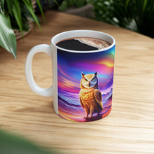 Load image into Gallery viewer, Beautiful Owl Standing in a Sea of Colors #2 Mug 11oz mug AI-Generated Artwork
