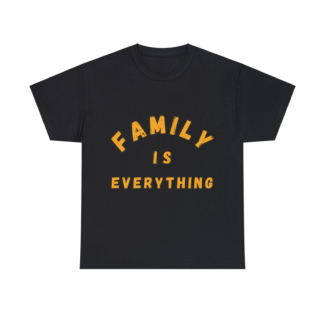 Muse Wearable Yellow Family Is Everything Unisex Cotton Crewneck T-Shirt