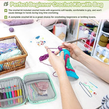 Load image into Gallery viewer, Katech 85 pcs Crochet Hooks Kit Knitting Accessories with Crochet Case, Small Sizes Crochet Hooks for Knitting Lace Yarn, Colorful Ergonomic Crochet Needles Set for Making Sweater, Bag and Hat (Green)
