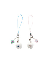 Load image into Gallery viewer, Mecchan 2PCS Cute Phone Charms Aesthetic Y2k Blue Pink Star Glitter Tooth Phone Straps Key Chains for Keys Bags Camera
