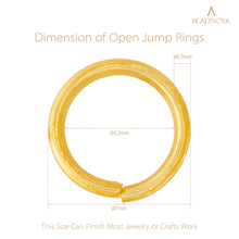 Load image into Gallery viewer, BEADNOVA 7mm Open Jump Rings for Jewelry Making Gold Jewelry Jump Rings for Keychains and Earrings (300Pcs)
