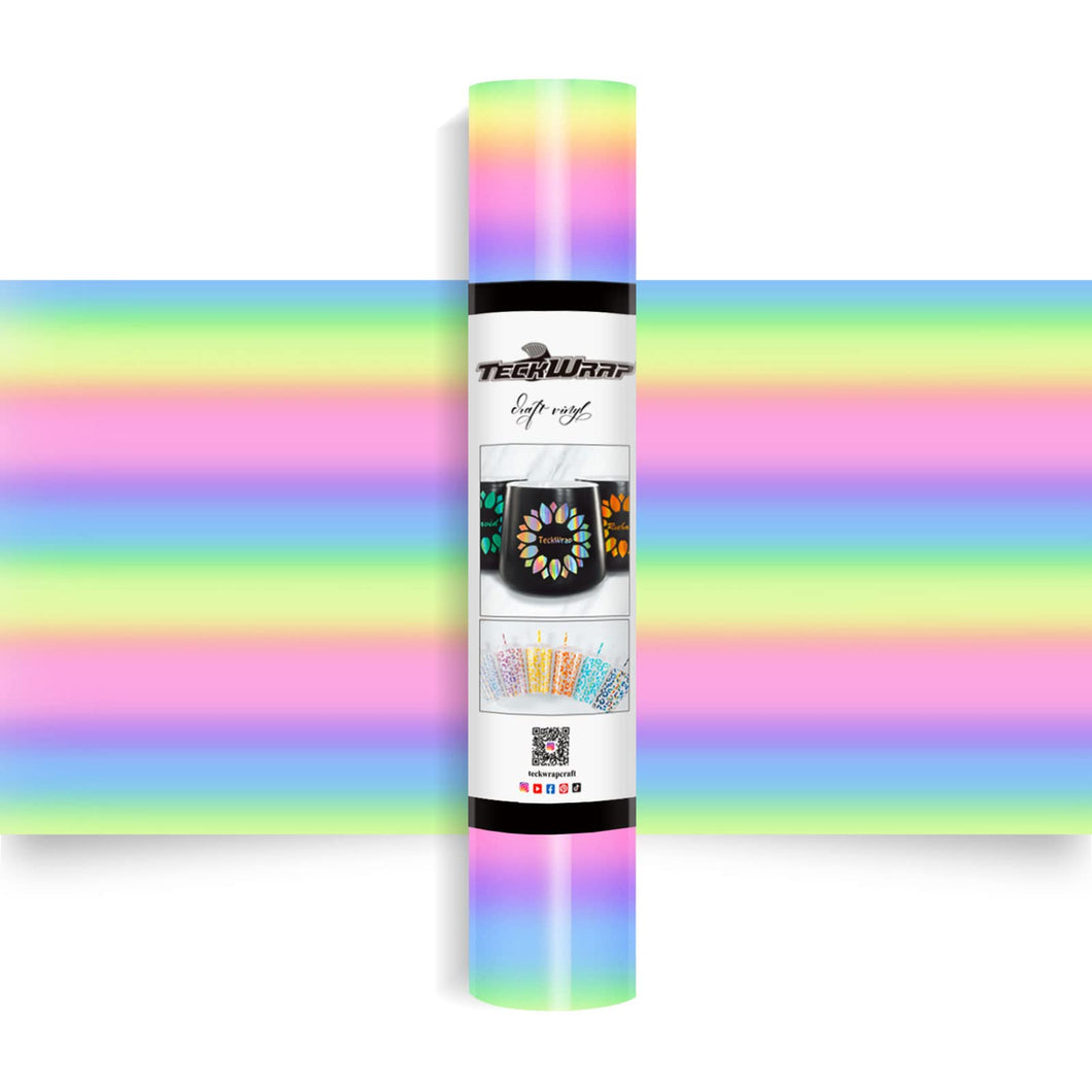 TECKWRAP Holographic Vinyl Glossy Candy Color Adhesive Vinyl for Craft Cutter 12