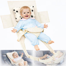 Load image into Gallery viewer, nfant Airplane Seat Extender Travel Bed | Baby on Lap Flight Bed | Foldable Soft Airplane Baby Travel Seat Extender on Lap with Neck Pillow | Fits Economy Seats | Off White
