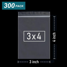 Load image into Gallery viewer, Wddeevoi 300 PCS Small Plastic Bags, 3 x 4 Inch Small Zip Bags, Transparent Jewelry Bags Reclosable, Clear Mini Baggies, Resealable Lock Poly Bags for Pill, Beads, Screws, Packaging
