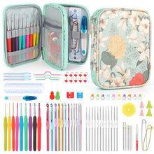 Load image into Gallery viewer, Katech 85 pcs Crochet Hooks Kit Knitting Accessories with Crochet Case, Small Sizes Crochet Hooks for Knitting Lace Yarn, Colorful Ergonomic Crochet Needles Set for Making Sweater, Bag and Hat (Green)
