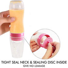 Load image into Gallery viewer, Matyz 2-Piece Silicone Baby Food Dispensing Spoon Set (Pink, 4oz/120ml) - Squeeze Feeder with Spoon for Babies 4 Months+
