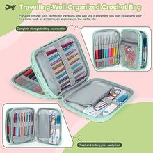 Load image into Gallery viewer, Katech 85 pcs Crochet Hooks Kit Knitting Accessories with Crochet Case, Small Sizes Crochet Hooks for Knitting Lace Yarn, Colorful Ergonomic Crochet Needles Set for Making Sweater, Bag and Hat (Green)
