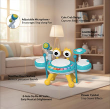 Load image into Gallery viewer, Meideh Kids Drum Set for Toddlers 1-3, Baby Drum Set Musical Toys with Light Up Microphone &amp; 2 Sticks, Musical Instruments Montessori Learning Toys for 1 Year Old, Birthday Gift for Boys Girls
