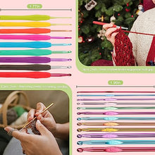 Load image into Gallery viewer, Katech 85 pcs Crochet Hooks Kit Knitting Accessories with Crochet Case, Small Sizes Crochet Hooks for Knitting Lace Yarn, Colorful Ergonomic Crochet Needles Set for Making Sweater, Bag and Hat (Green)
