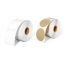 Load image into Gallery viewer, 2 Inch Circle Thermal Sticker Labels+2 Inch Brown Circle Thermal Sticker Labels
