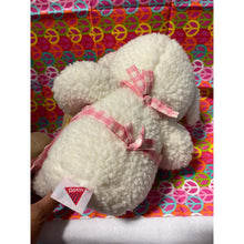 Load image into Gallery viewer, 1993 Dankin Fleece Lamb Curly Plush Stuffed Animal Pink Dress

