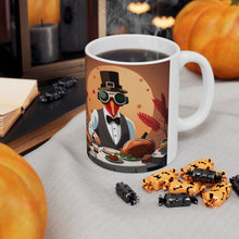 Load image into Gallery viewer, Happy Thanksgiving Moonlight Turkey All Dressed up and Nowhere to Go Ceramic Mug 11oz Coffee Mug
