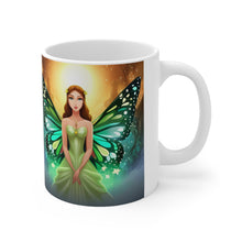 Load image into Gallery viewer, May Emerald Birth Month Colors Fairies &amp; Butterflies #1 Mug 11oz mug AI-Generated Artwork
