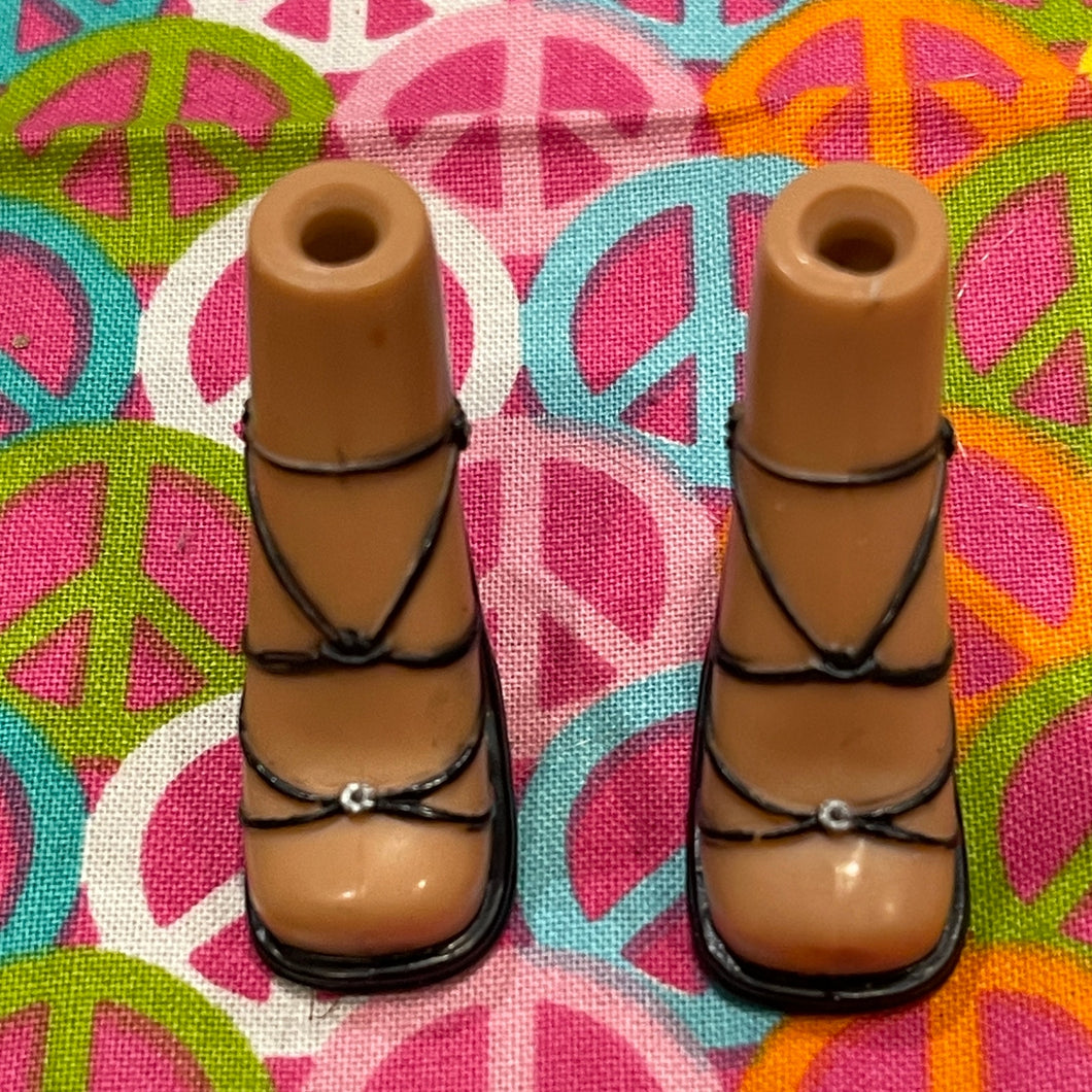 Bratz Footwear Black High Heel Sandal Criss-Cross Straps