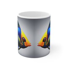 Load image into Gallery viewer, Single Blue Fish A Menagerie of Sealife Mug 11oz mug AI-Generated Artwork
