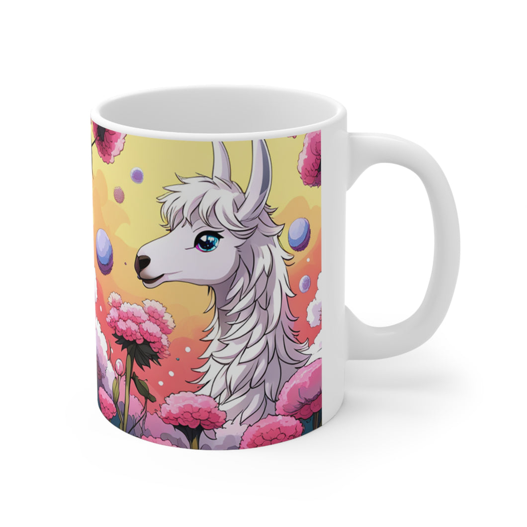 Good Vibes Cute Llama Funny #3 Ceramic 11oz Mug AI-Generated Artwork