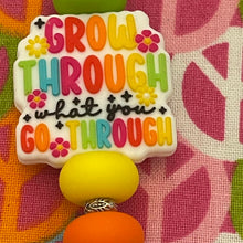 Load image into Gallery viewer, White and multi colored grow through Custom Handmade Beaded Pen
