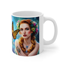 Load image into Gallery viewer, April Diamond Birth Month Colors Fairies &amp; Butterflies #1 Mug 11oz mug AI-Generated Artwork
