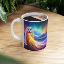 Load image into Gallery viewer, Beautiful Owl Standing in a Sea of Colors #7 Mug 11oz mug AI-Generated Artwork
