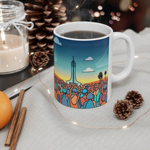 Load image into Gallery viewer, Beach Vibes Retro Concert #9 Ceramic 11oz Mug AI Artwork
