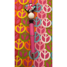 Load image into Gallery viewer, Pink and black mama beaded Custom Handmade Beaded Pen
