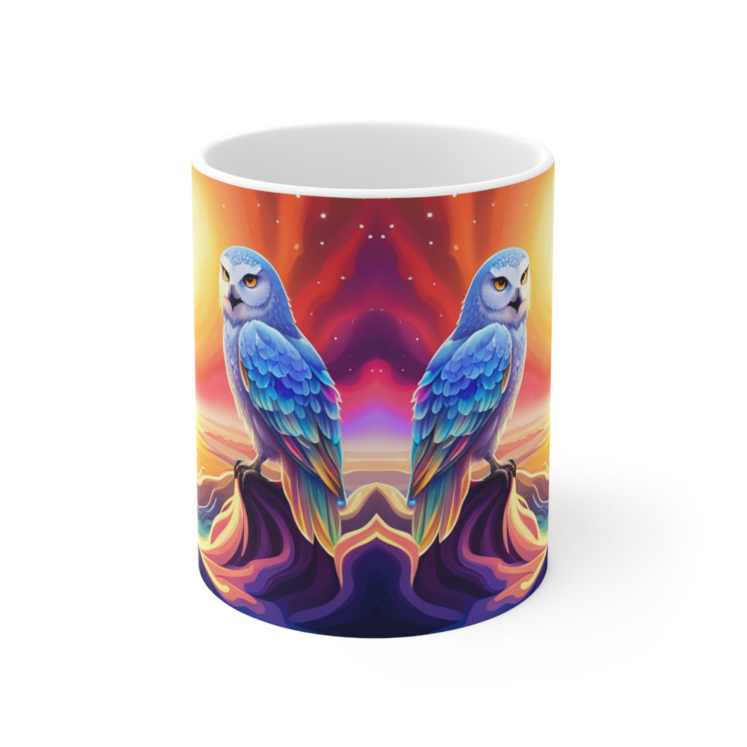 Beautiful Owl Standing in a Sea of Colors #8 Mug 11oz mug AI-Generated Artwork