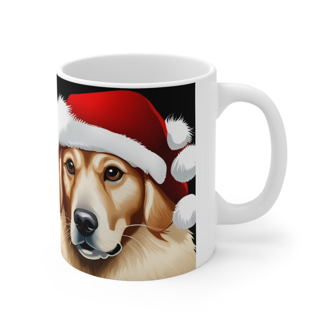 Personalized Fancy Golden Retriever #12 Christmas Vibes Ceramic Mug 11oz Custom