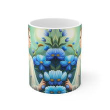 Load image into Gallery viewer, September Sapphire Amethyst Birth Month Colors Fairies &amp; Butterflies #3 Mug 11oz mug AI-Generated Artwork
