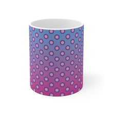 Load image into Gallery viewer, Polka Dot Pink &amp; Purple Ceramic Mug 11oz Design Wrap-a-round
