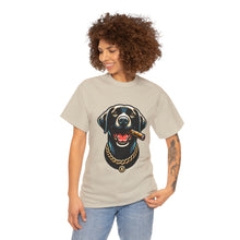 Load image into Gallery viewer, Muse Wearable The Dog Life Black Labrador Cigar Gold Chain Crewneck T-Shirt
