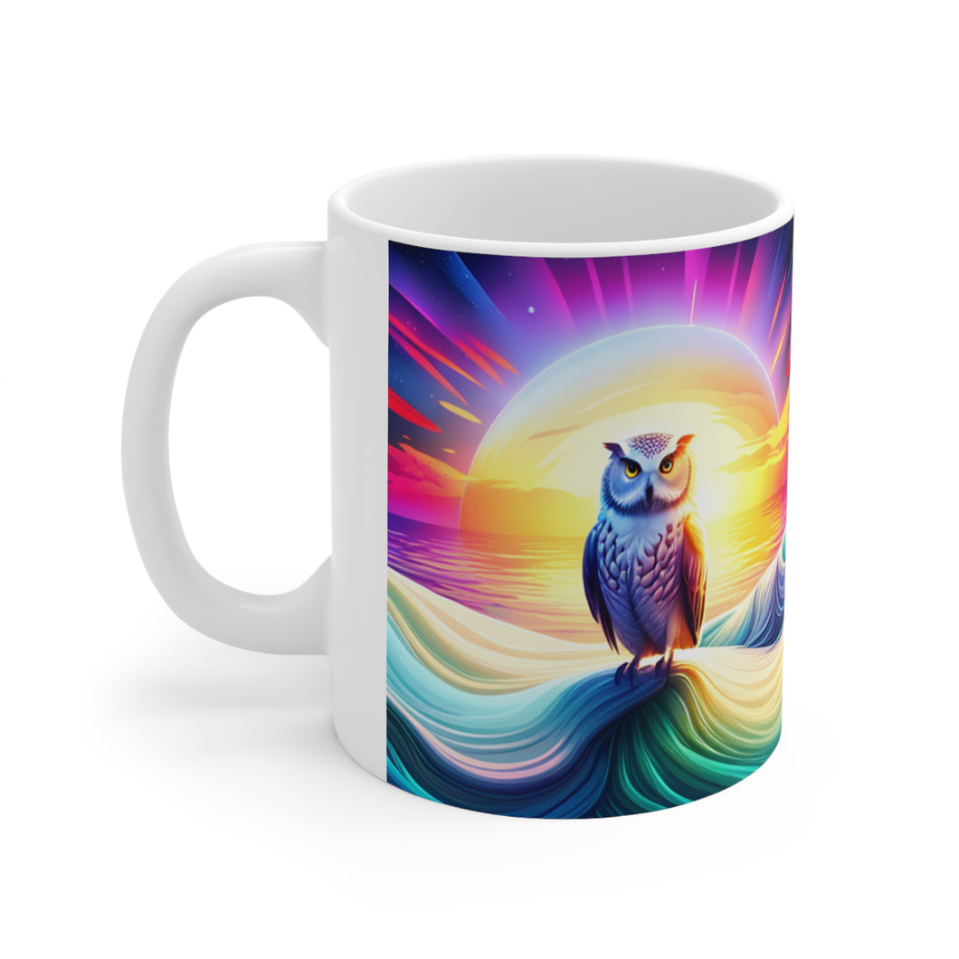 Beautiful Owl Standing in a Sea of Colors #3 Mug 11oz mug AI-Generated Artwork
