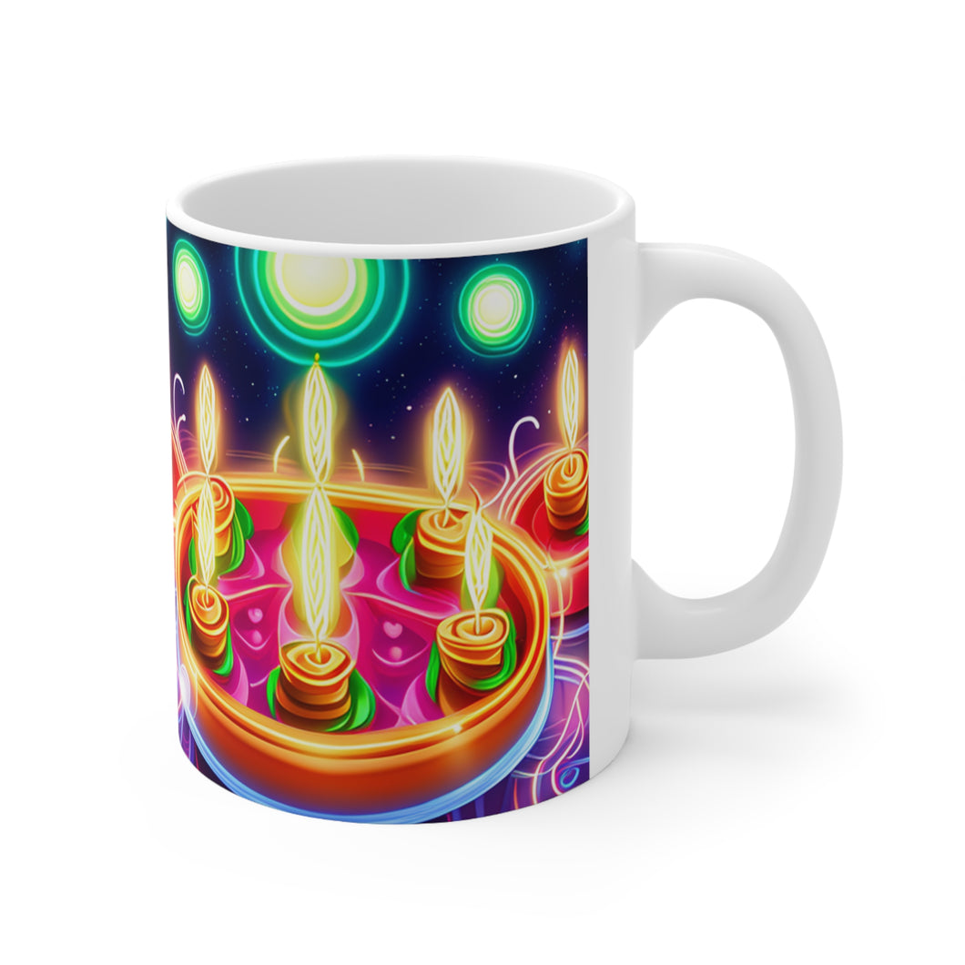 Happy Birthday Candles #20 Ceramic 11oz Mug AI-Generated Artwork
