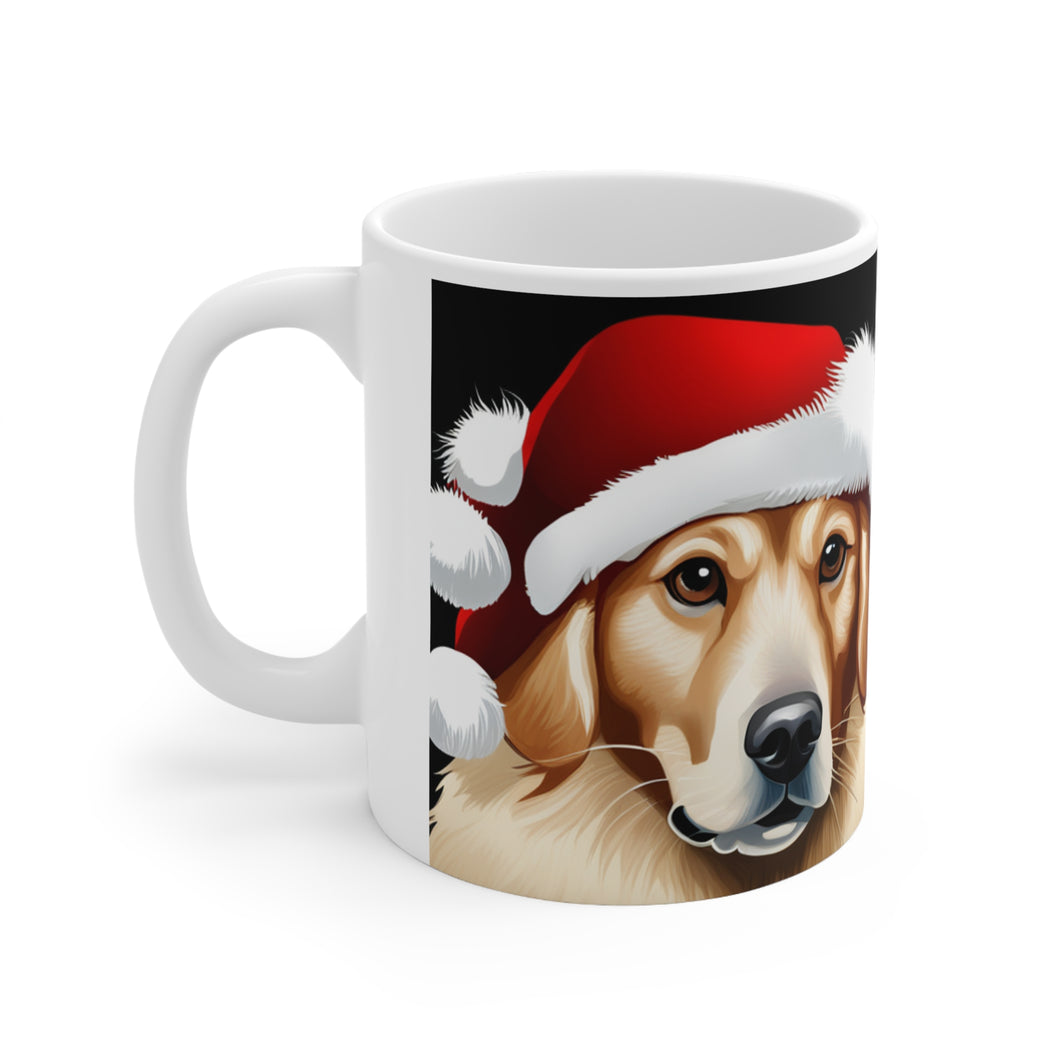 Fancy Golden Retriever #12 Christmas Vibes Ceramic Mug 11oz Design Mirrored Images