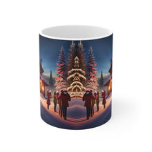 Load image into Gallery viewer, Winter Scene That time of Year caroling  #3 Mug 11oz mug AI-Generated Artwork
