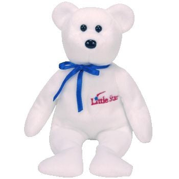 Ty Beanie Babies Little Star Bear White Teddy Bear (Retired)