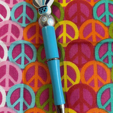 Load image into Gallery viewer, Blue pen with hot air balloon Custom Handmade Beaded Pen
