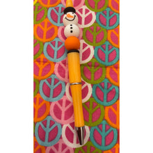 Load image into Gallery viewer, Snowman beaded pen with a Custom Handmade Beaded Pen
