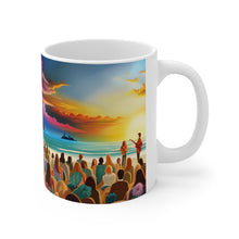 Load image into Gallery viewer, Beach Vibes Retro Concert #4 Ceramic 11oz Mug AI Artwork
