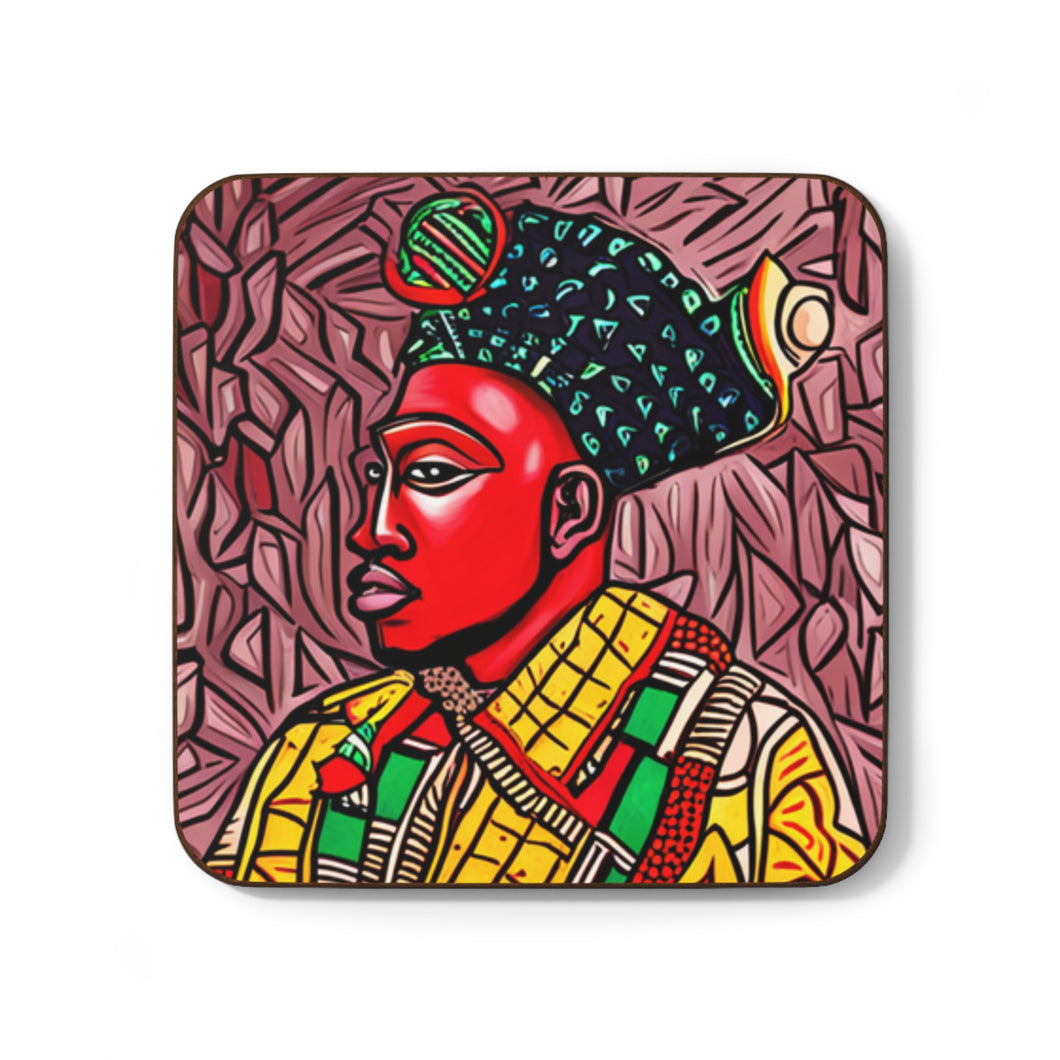 Colorful #6 Colors of Africa Hardboard Back AI-Enhanced Beverage Coasters