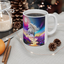 Load image into Gallery viewer, I Dream of Unicorns &amp; Butterflies Design #3 Ceramic 11oz Coffee Mug AI Generated Image
